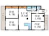 ルシェ－ル西院 4LDKの間取り