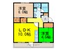 サン春日丘 2LDKの間取り