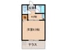 キティハウス 1Kの間取り