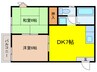 売布ガ丘ビュ－ハイツ 2DKの間取り