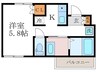 白川ロフト 1Kの間取り
