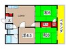 ローズコーポ石橋 3LDKの間取り