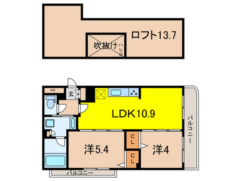 間取図 ワコーレヴィータ住吉東町