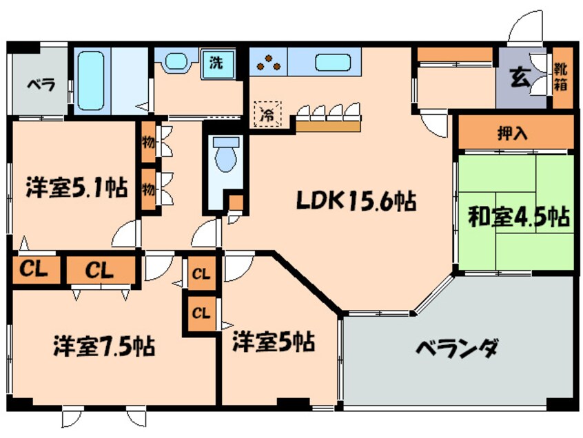 間取図 アメニティ南草津Ⅷ(505)