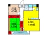 千里ニチゴマンション 2LDKの間取り