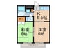 江川マンション 2Kの間取り