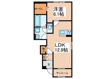 間取図 ティーズ　カーサソレアードⅡ