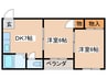 ハピネス加美 2DKの間取り