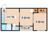 ハピネス加美 2DKの間取り