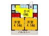 松矢グランドマンション 2DKの間取り