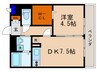セヴェルＳｅｔａⅣ 1DKの間取り