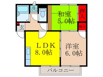 間取図 ライジングサン谷本