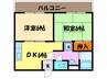 アヴェニ－ル向陽 2DKの間取り