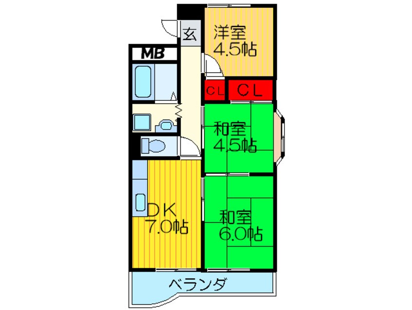 間取図 シティエイト観音坂Ｂ