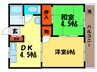 洛南コーポラス 2DKの間取り