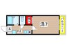 エステート石橋 1Kの間取り