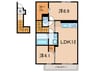 リコルド住吉 2LDKの間取り