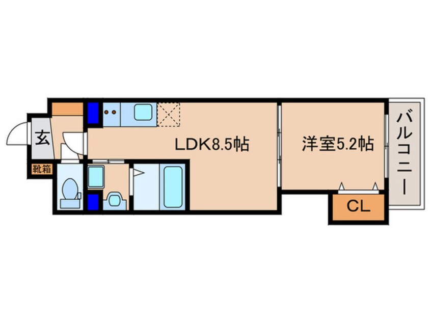 間取図 ｸﾛｰﾊﾞｰ・ﾚｼﾞﾃﾞﾝｽ京都西大路