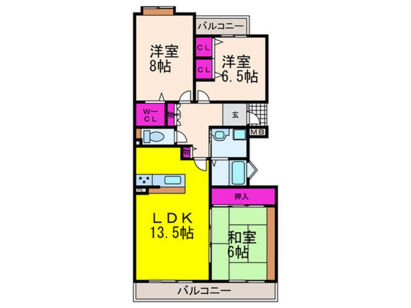 間取図 高槻阿武山二番街東E02号棟(202)