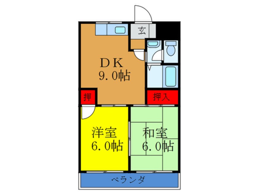 間取図 上新庄ｸﾞﾗﾝﾄﾞﾊｲﾂ北