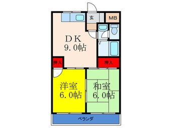 間取図 上新庄ｸﾞﾗﾝﾄﾞﾊｲﾂ北
