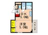 サングランデ１St 1DKの間取り