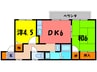 トリヴァンベ－ル西町 2DKの間取り