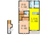 シャーメゾン　やまぶき 2LDKの間取り
