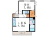 シャンポール雅 1LDKの間取り