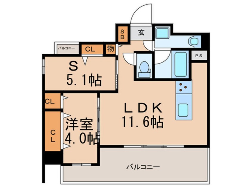 間取図 Ｅｕｐｔｅｌｅａ天王寺