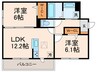 アイル京都八条 2LDKの間取り
