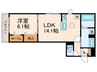 アイル京都八条 1LDKの間取り