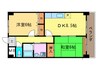 エクセル清涼 2DKの間取り