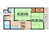 ハイツサンライズ 2DKの間取り