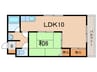 ハイツサンライズ 1LDKの間取り