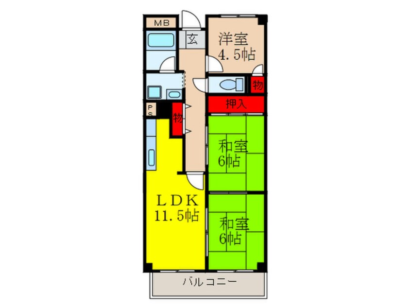 間取図 サンヒルズ千里