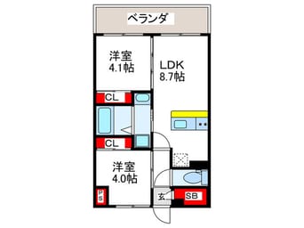 間取図 パラゴン勝山通り