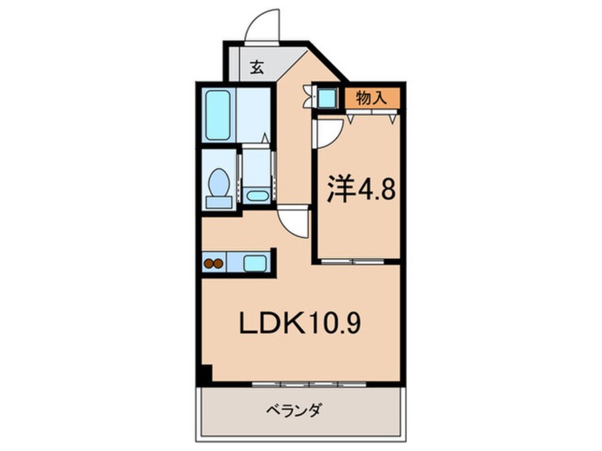 間取図 エメラルドグリ－ン西北