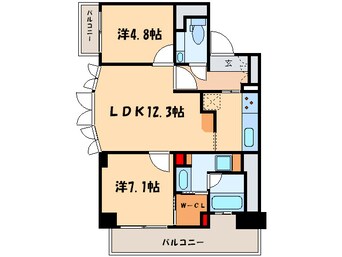 間取図 エスリ－ド西本町(1001)