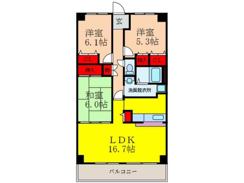 間取図 ミストラル岸部南