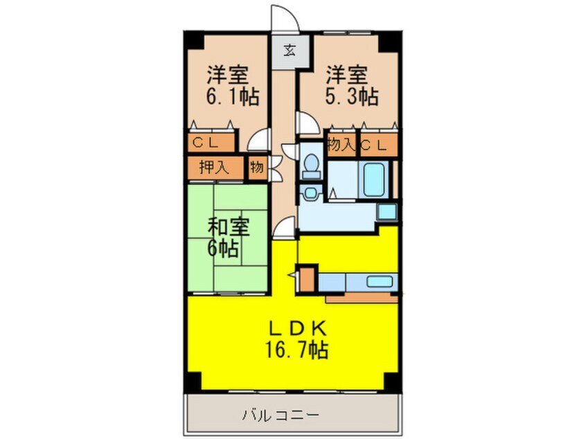 間取図 ミストラル岸部南