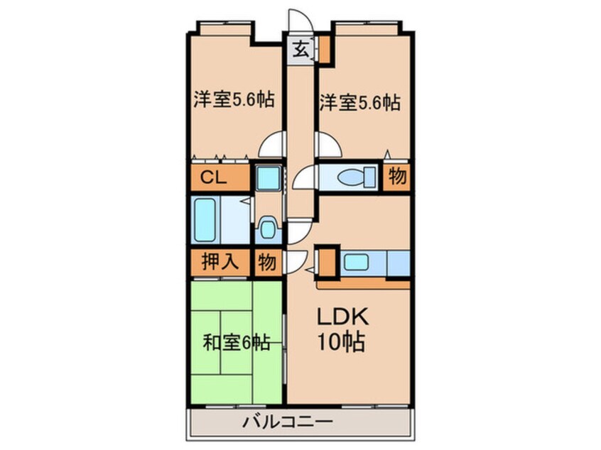 間取図 コ－ジ－スクエア広野