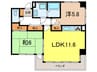 住吉本町壱番館 2LDKの間取り