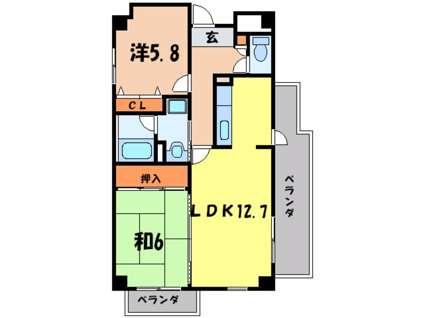 間取図 メルベ－ユ西宮Ⅱ