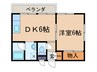 ふぁみーるりら 1DKの間取り