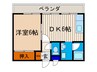 ふぁみーるりら 1DKの間取り