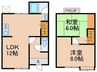 城陽市寺田袋尻戸建 2LDKの間取り