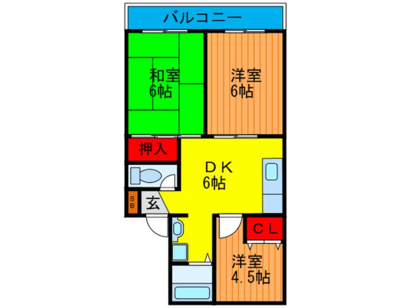 間取図 フル－ル田村