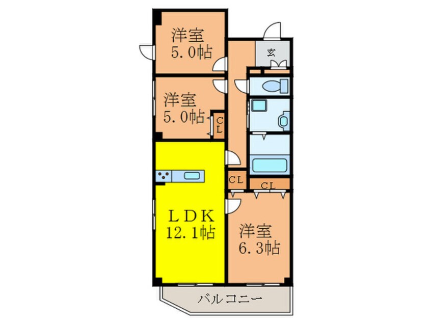 間取図 サンプラザ茨木