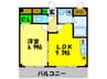 ｱﾝﾌﾟﾙ-ﾙﾌｪ-ﾙﾙﾐｴ-ﾙ富木 1LDKの間取り
